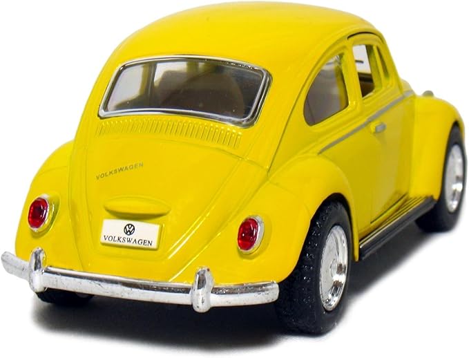 KiNSMART - 1967 Volkswagen Classic Beetle 5 Inch 1:32 Scale Die Cast Metal Model Toy (Yellow)