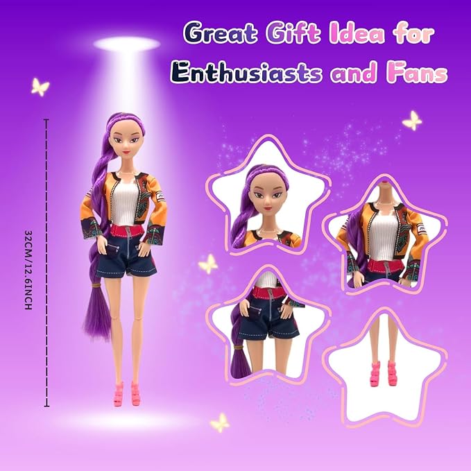 3-Pack Demon Hunters Toys Action Dolls Set, 11.5-inch Poseable Dolls with Movable Joints, Collectible Model Toys for Fans and Kids Game Gift