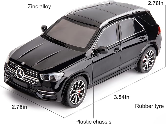 WAKAKAC Compatible for 1/24 Alloy Die-cast GLE 350 Toy Car with Sound and Light Pull Back Collection Model Car for Kids Gift (Black)
