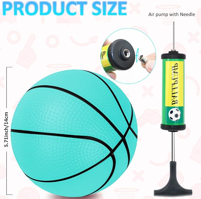 Oleitodh 30Pcs 7" Mini Basketball Balls Bulk PVC Small Basketballs for Over The Door Basketball Hoop Games Party Favors Indoor Outdoor Play Adults Kids Pool Beach Colorful