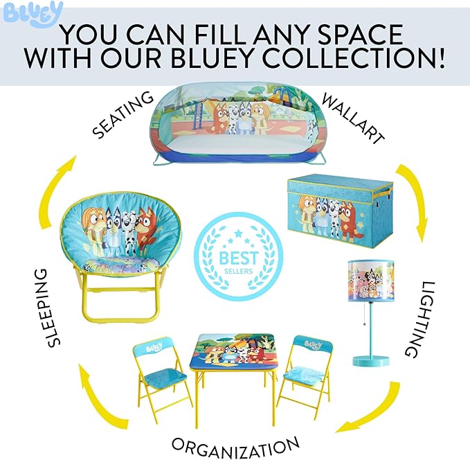 Bluey 2 in 1 Kids Pop Up Play Tent and Twin Bed Tent for Pretend and Imaginative Play