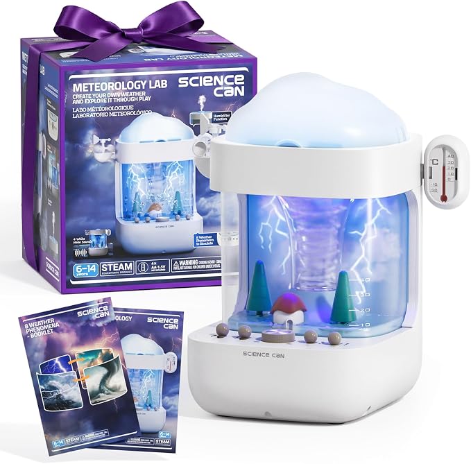 Science Can STEM Kits for Kids Age 6-8, Multifunctional 3-in-1 Weather Station for Kids, Educational Science Kits with 8 Weather, Humidifier & White Noise Mode, Birthday Gifts for 5 6 7 8 Girls Boys