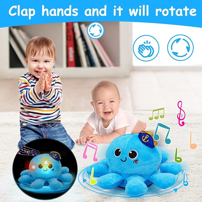 Tsomtto Baby Toys 6-12 Months Musical Plush Octopus Crawling Walking Toys Light up Voice Control Dancing Infant Toy 0-6 7 8 9 10 12-18 Month 1 2 Year Old Boys Girls Tummy Time Birthday Gifts