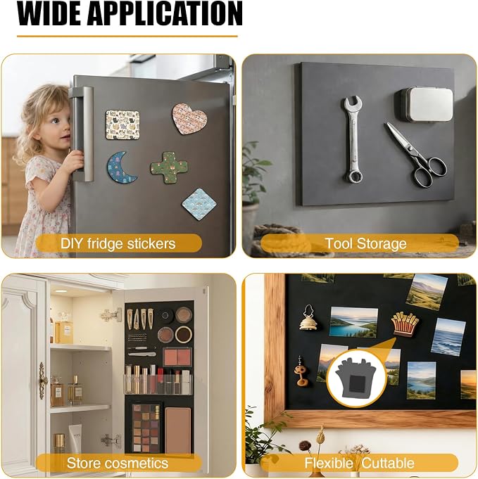 80Mil Magnetic Sheets with Adhesive 8.5" x 11",Self Sticky Letter Size Sheet Anisotropic Magnet,Peel and Stick for Heavy Duty Projects (1 PCS)