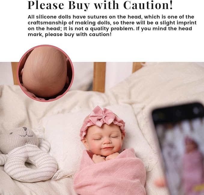 BABESIDE Full Body Silicone Reborn Baby Dolls - 12 Inch (Weight 3 lb) Weighted Full Silicone Realistic-Newborn Baby Doll Real Life Baby Dolls with Complete Accessories & Gift Box
