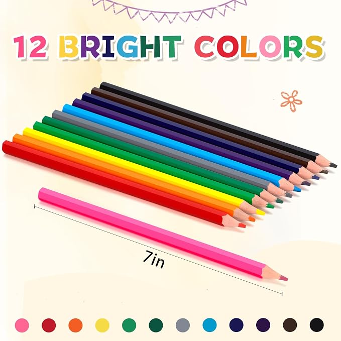 YEGEER 528 Count Colored Pencils Bulk, 12 Assorted Colors, 44 Packs Pre-sharpened Coloring Pencils Set for Kids and Adult, Teachers Essential Classroom Prizes, Back to School Supplies (528)