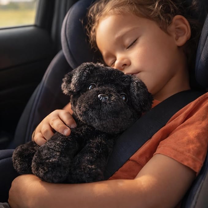 WEIGEDU Small Retrievers Labs Labrador Puppy Dog Stuffed Animals Plush Toys for Kids Boys Girls Birthday Bedtime Easter, 7.9" Black