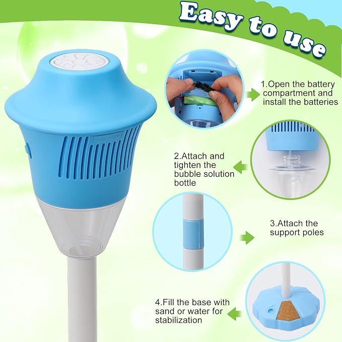 Bubble Stand Machine, Outdoor Tall Bubble Maker,47 Inches | Stand Up Automatic, For Kids, Outdoor Tall Bubble Maker, With Lights, Rechargeable