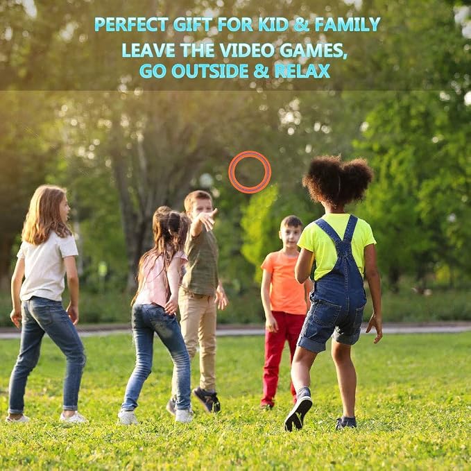 JEEFUD Flying Disc for Kids Adults 11 inch Flying Ring, 3 Pack Beach Backyard Sports Play Soft Discs, Sport Outdoor Tossing Toy Gift for 4+ Year Old Boys Girls Family 3PCS (Yellow，Orange & Turquoise)