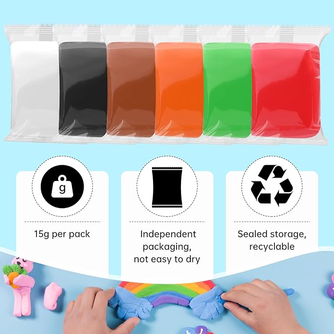 Air Dry Clay, 12 Packs Green Molding Clay, Soft Modeling Clay, Air Dry Clay for Adults, Light Weight Air Dry Clay, Perfect Clay for Crafts, Gift for Artists