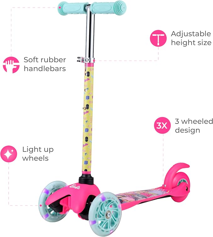 Kick Scooter for Kids, 3 Wheel Self Balancing, Light Up LED Wheels
