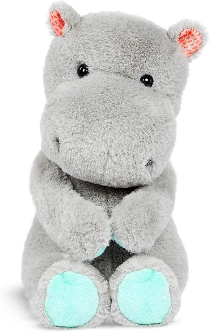 B. toys – Happy Hues – 12-Inch Plush Hippo – Stuffed Animal – Soft & Gray Hippopotamus Toy – Washable Toys for Baby, Toddler, Kids – Happy Hues – Gerry Grey Hippo – 0+ Months