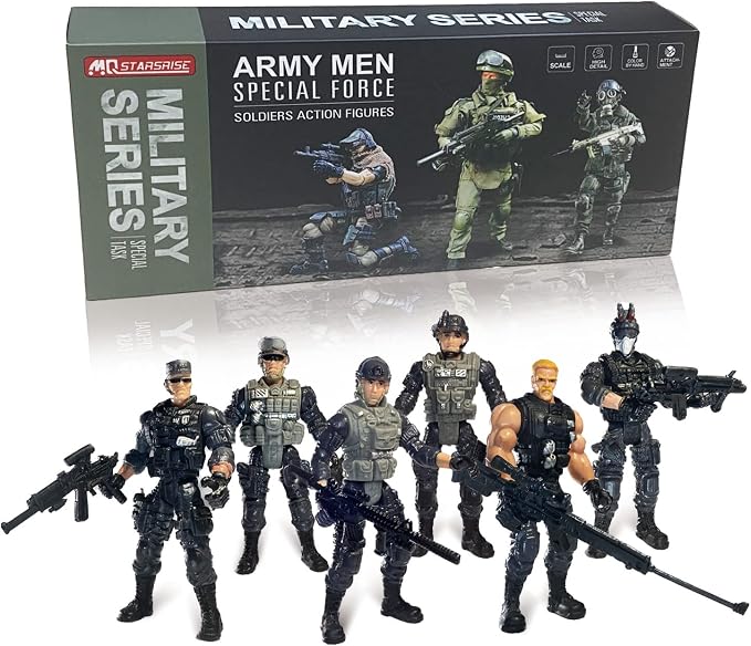 Army Men Action Figures, Soldiers Toys Army Men Set for Boys 4-7,Army Men Action Figures Military Playset Toy with Weapon for Toddler Age 3+