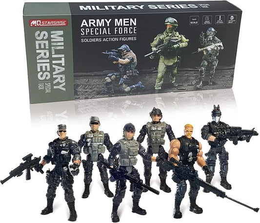 Army Men Action Figures, Soldiers Toys Army Men Set for Boys 4-7,Army Men Action Figures Military Playset Toy with Weapon for Toddler Age 3+