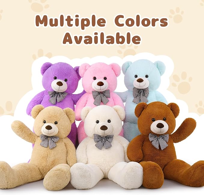 MaoGoLan Life Size Giant Jumbo Teddy Bear 55 inch Big Stuffed Animals Chucky Plush Large Bear Gift for Girls Teens Boys Children Girlfriend Boyfriend Wife GF