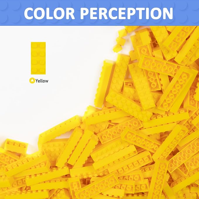 Cabeeskii 560 Pieces Yellow Classic Building Blocks Bulk with 2 Base Plates, Building Bricks in 7 Size, Compatible with All Major Bricks, for Kids & MOC Lovers