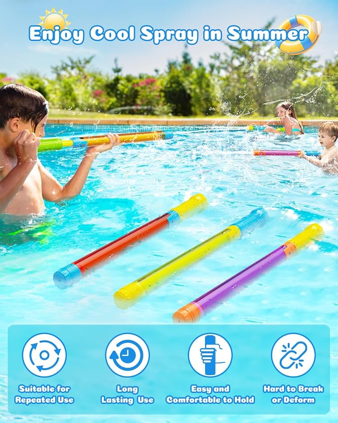 18pcs Water Gun Blaster Toys - 6 Colors Water Squirter for Kids 40ft Squirt Gun for 3-6-8-12 Girls BoysTeens Adults, Water Blaster for Swimming Pool Beach Oceans Summer Party Games Yards Outdoor
