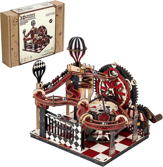 Wooden Marble Run 3D Wooden Puzzles for Adults, Mechanical Wood Marble Track - Wood Model Kits for Adults, Unique Father's Day & Graduation Gifts for Men, Dad, Teens, Desk Decor