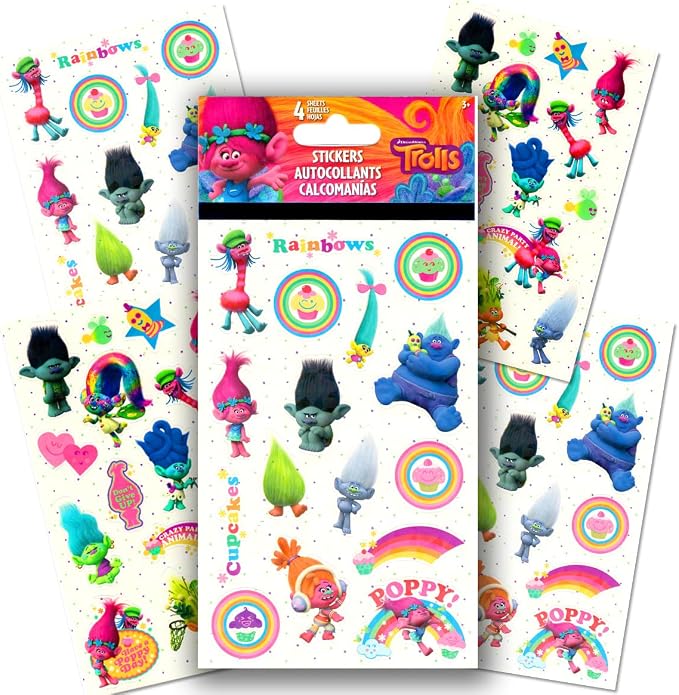 Bendon Trolls Coloring Activity Book and Sticker Set for Kids