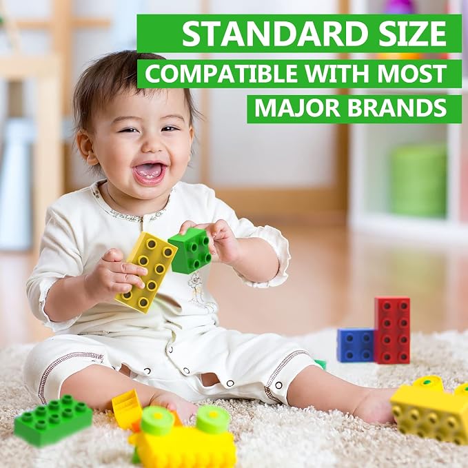 150 Pcs Jumbo Building Blocks Set for Toddlers (100 Square & 50 Rectangle) | Compatible Big Construction Bricks in 5 Colors | Kids Ages 3+ STEM Toy