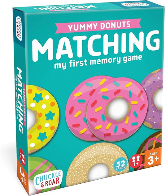 Chuckle & Roar My First Memory Game - Donuts, Ages 3+, 52 Tiles - Builds Recall & Focus, Preschool Play - Sturdy Tiles, Matching Game - Solo or Group Play, Toddler Activity Ages 3-5