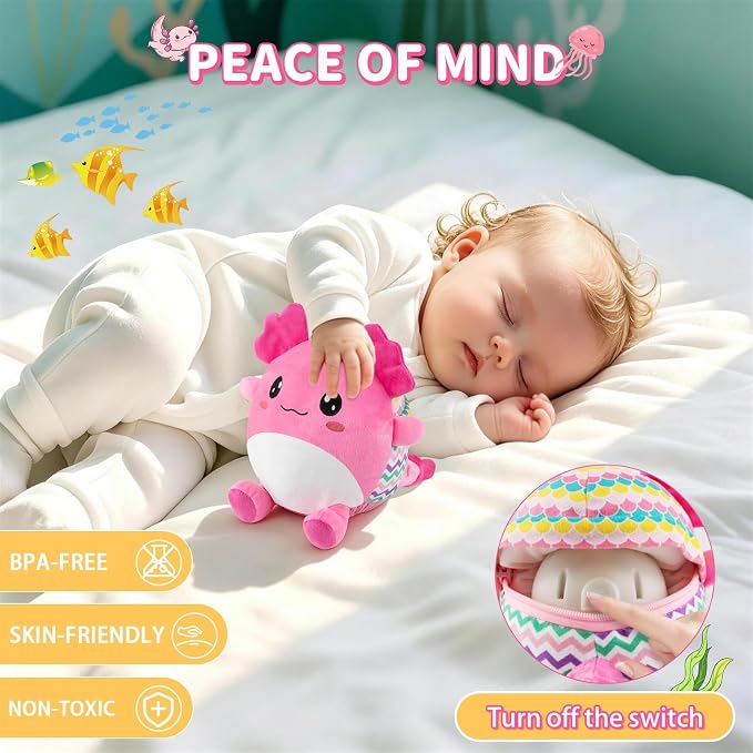 Baby Toys for 1 Year Old Girl Gifts, Pink Dancing Crawling Axolotl Interactive Baby Toy for 6-12-18 months, Rechargeable Musical Plush Toy with 50 Songs, Voice Recorder, Baby Girl Toddler Toys Age 1-3