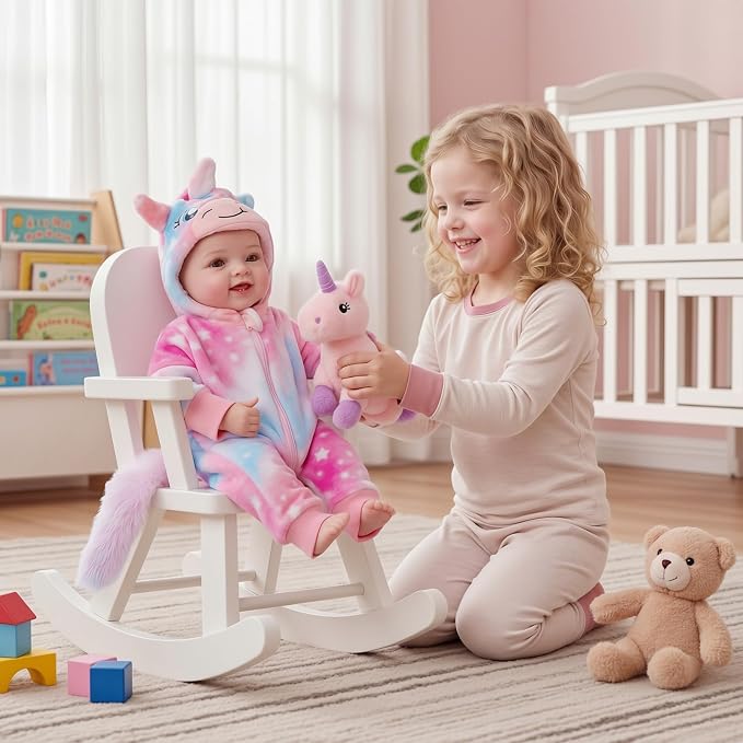 BABESIDE Lightweight Baby Doll Set – 15" Realistic Soft Doll for Girls, Easy to Carry & Hug – Pretend Play & Gift