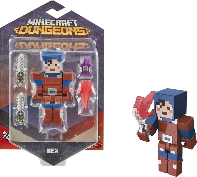 Mattel Minecraft Dungeons 3.25-in Collectible Hex Battle Figure and Accessories, Based on Video Game, Imaginative Story Play Gift for Boys and Girls Age 6 and Older