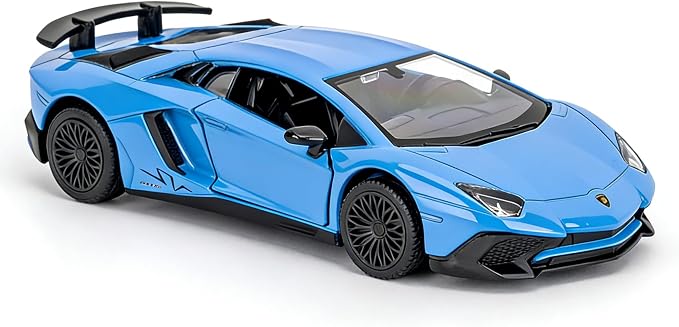 TGRCM-CZ 1/36 Scale Lamborghini Aventador LP700-4 Casting Car Model, Zinc Alloy Toy Car for Kids, Pull Back Vehicles Toy Car for Toddlers Kids Boys Girls Gift (Blue)