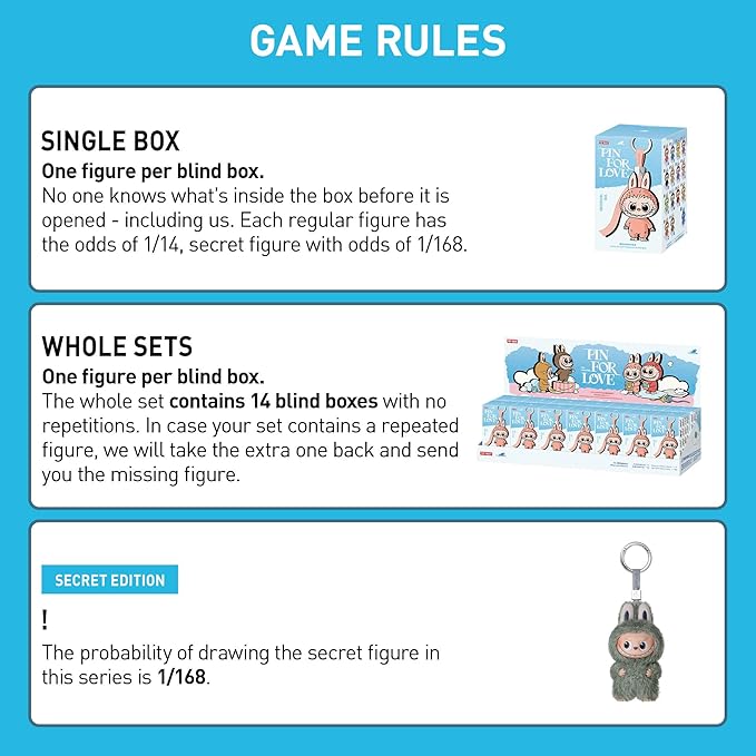 POP MART THE Monster Pin for Love Series (N-Z) Mini Labubu Doll Blind Box Mytery Box Keychain – Vinyl Plush Pendant, Bag Charms, Collectible Holiday & Birthday Gift for Kids & Adults, Single Box