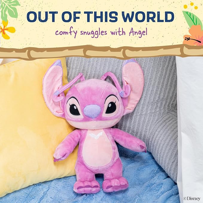 Kids Preferred Disney Baby Lilo & Stitch Angel Soft Huggable Stuffed Animal Cute Plush Toy for Toddler Boys and Girls, Gift for Kids, Pink Angel 15 Inches