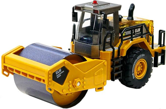 Construction Trucks Toy 1:40 Semi-Alloy Simulation Model Lights & Sounds Educational Engineering Vehicle for Kids Road Roller