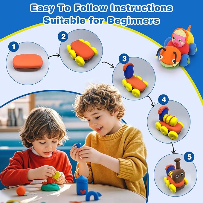Ixiaoyoo Air Dry Clay, 30 Colors Modeling Clay for Kids, DIY Model Crafts Toys with Sculpting Tools, Soft & Non-Sticky, School Projects & Home Party Favors, Birthday Gifts for Boys and Girls Aged 3–12