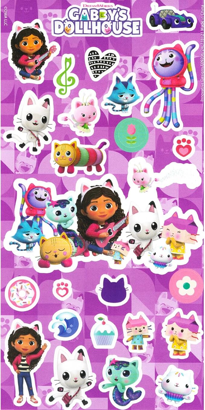 Gabby's Dollhouse Stickers and Tattoos Set for Kids - Bundle with 12 Sticker Sheets and 12 Tattoo Sheets | Gabby's Dollhouse Art Supplies for Girls