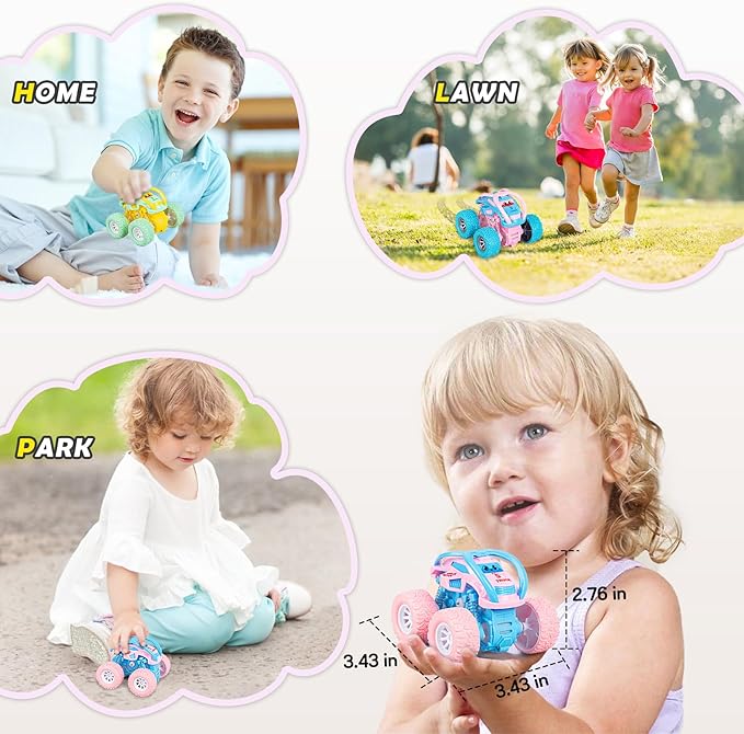 LODBY Car Toys for 2 3 4 Year Old Girls Gifts, Pull Back Cars Toys for Toddler Age 2-6, Monster Trucks for Kids Boys Toys Age 2-6 Year Old Girl Birthday Gifts
