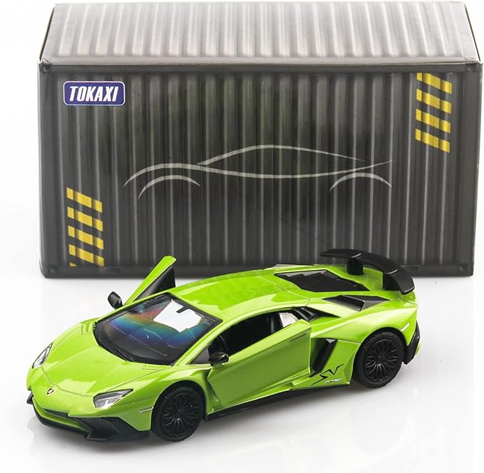 TOKAXI 1/36 Scale Lamborghini Aventador LP750-4 SV Diecast Cars Models,Pull Back Vehicles Toy Cars,Cars Gifts for Boys Girls (Green)