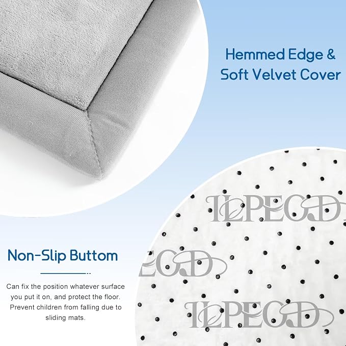 Baby Play Mat for Floor Nursery Rug Muscle Mat Area Rug Playroom Rug 59"x79" Playpen Mat Elastic Foam 1.3" Thick Crawling Mat for Babies,Toddlers, Infants, Kids,A Light Gray