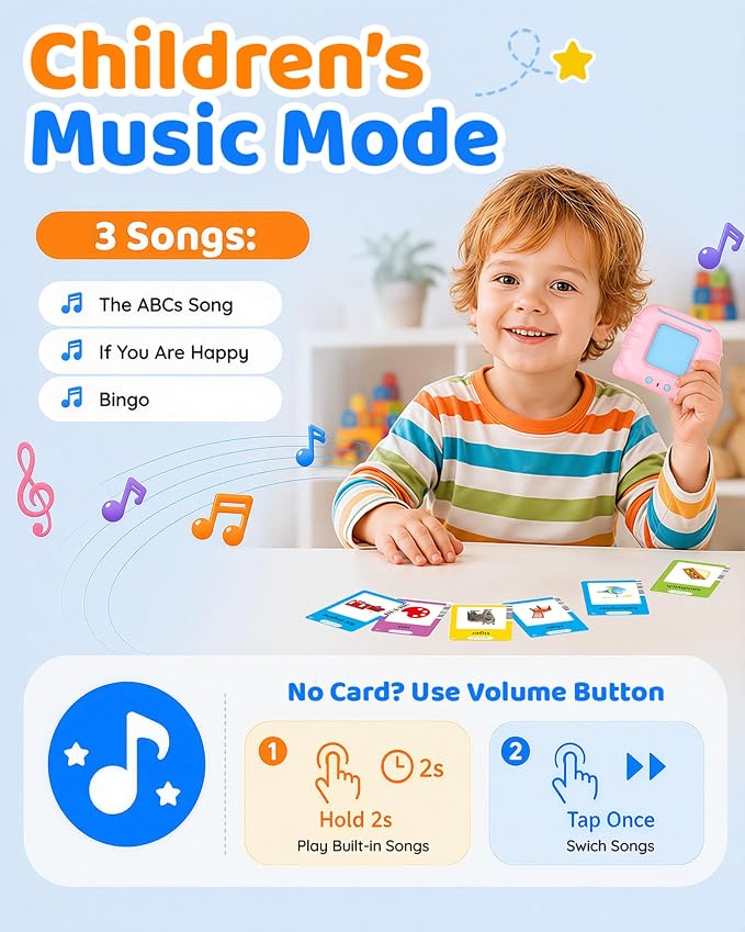 Aullsaty Talking Flash Cards for Toddlers Ages 1-3, 224 Words Montessori Speech Therapy Toys, Autism Sensory Toy, Educational Learning Speech Therapy Birthday Gifts for Boys Girls (Pink)