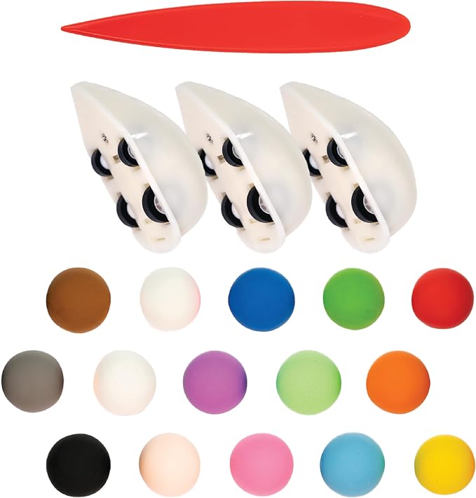 Air Dough Go - Multicolor, Air Dry, Ultra Light, Non-Toxic Modeling, Colorable, Paintable Clay in a Resealable Bag Including Sculpting Tool, Pull Back Motors, 16 air Dough Colors