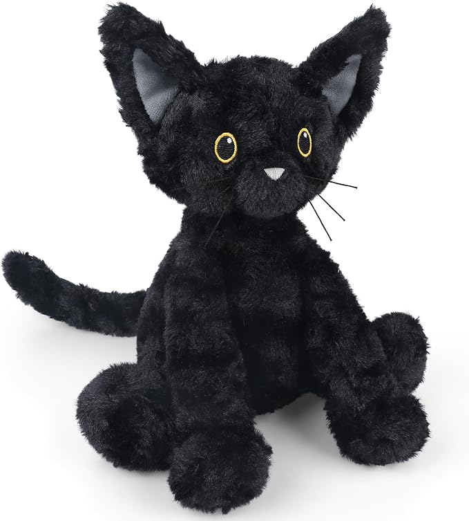 SuzziPals Coolable & Heatable Cat Stuffed Animals, Microwavable Heating Pad for Period Discomfort, Lavender Scent Cat Plush, Black Cat Plush Gift for Kids & Aldults