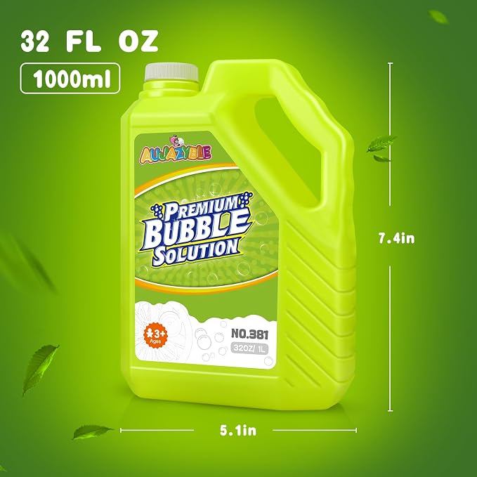 Aujazyble Bubble Solution Refills 32OZ | Giant Bubbles Refill Solution | Bubbles Bulk for Bubble Machine, Bubble Gun, Bubble Wands, Bubble Mower | Bubbles for Kids in Summer Celebrations Party Favor
