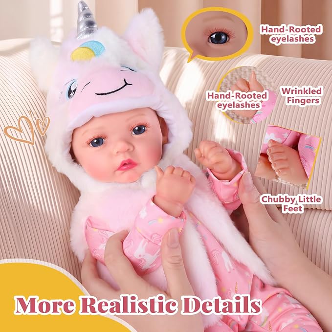 BABESIDE Baby Dolls, 17inch Large Realistic Cute Soft Body Baby Doll Real Life Baby Dolls with Accessories for 3+ Year Old Girls Gifts, Pretend Play, Collection