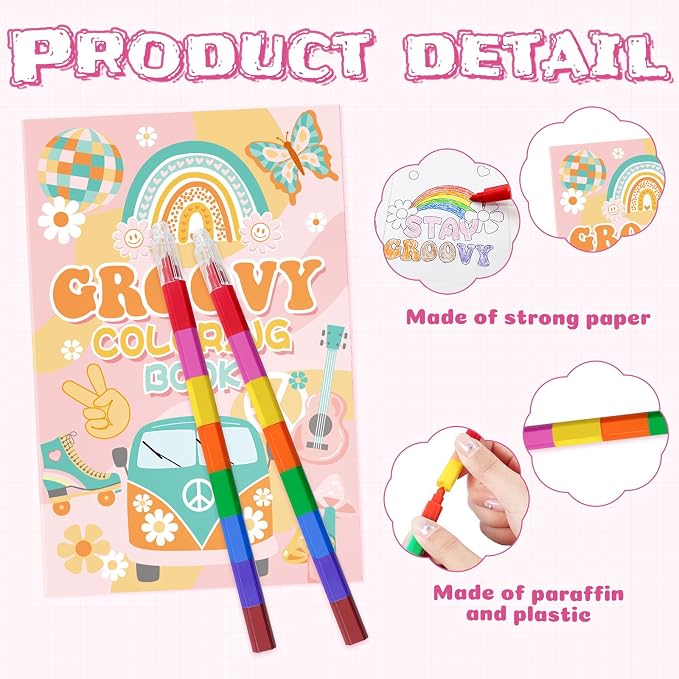 Cinrobiye 24 Coloring Books Bulk with 24 Stacking Crayons Set Mini Activity Books Small Coloring Books for Birthday Party Favors Gifts Goodie Bags Fillers Classroom Travel Activities