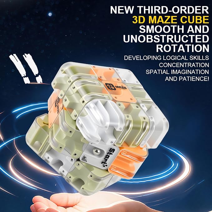 3D Cube Puzzles Fidget Toys - Brain Teaser Puzzles Toys Educational Learning Toys for Logical Thinking, Puzzle Maze Cube Easter Basket Stuffers Birthday Gifts (Green)
