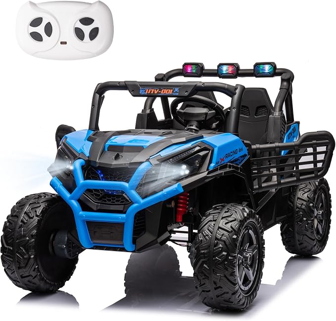 4WD UTV 24V Ride On Toys for Big Kids Ride On 2 Seater Ride On Toys Kids | 2 Seater Ride On Car for Kids Side-by-Side UTV Electric Cars for Kids Electric Ride Car Ride On Toys for Kids 4-8
