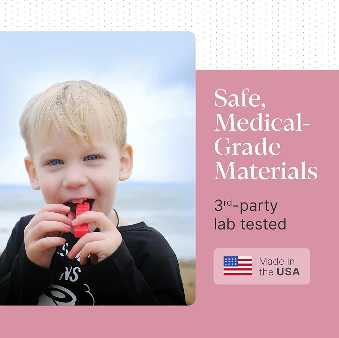 ARK Brick Stick, Chew Necklaces for Sensory Kids and Adults, Oral and Hand Fidget for Autism, ADHD, SPD, Anxiety, Medical-Grade Textured Chew Necklace, Standard, Softest, Red