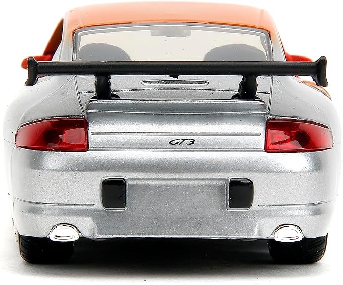 Jada Pink Slips 1:32 W1 Porsche 911 GT3RS Die-Cast Car, Toys for Kids and Adults (Primer Red/Orange/Silver)