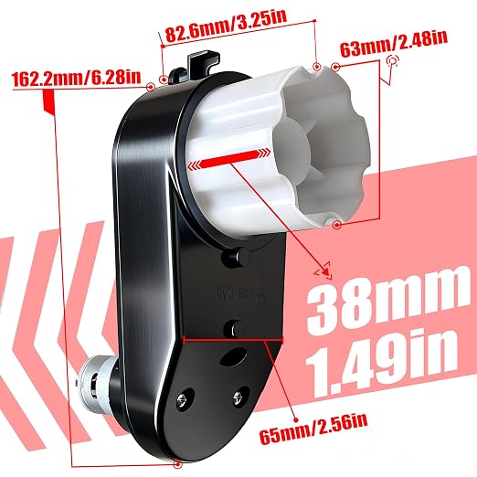 RS390 12V 16000RPM Miniature DC Motor Gearbox for Kids Ride on Car Power Wheels Upgrade Repair, 2PCS Pair of W3-BC Motors Compatible with Best Choice Truck/Jeep/Chevrolet Silverado Truck