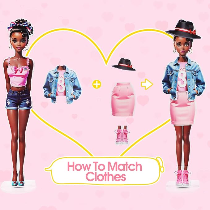 PainZieteg Magnetic Dress Up Dolls, Magnetic Princess Dress Up Paper Dolls, Magnetic Dress Up Dolls for Girls Ages 4-10 Learning Created Imagine Set Birthday Gift (Eva)