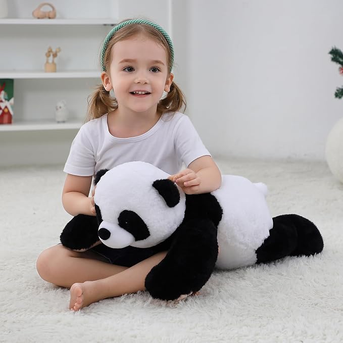 JellyMallow 5 lbs 24" Weighted Stuffed Animals Panda Plushie, Cute Panda Weighted Plush Pillow Giant Stuffed Animals for Kids Adults
